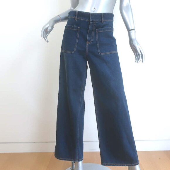 Christian Dior Denim Couture Flared Jeans Deep Blue Cotton Size US 4 - Picture 1 of 10